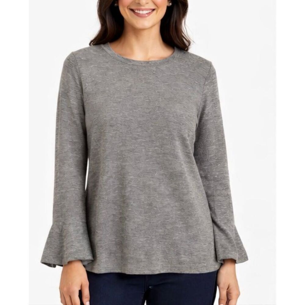 Talbots grey Lambswool crewneck sweater size small